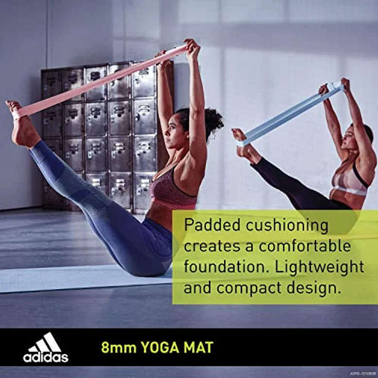 Adidas Yoga Mat - 8mm - Glow Blue, rutschfest, PVC-frei, 176 x 61 cm – Bild 3
