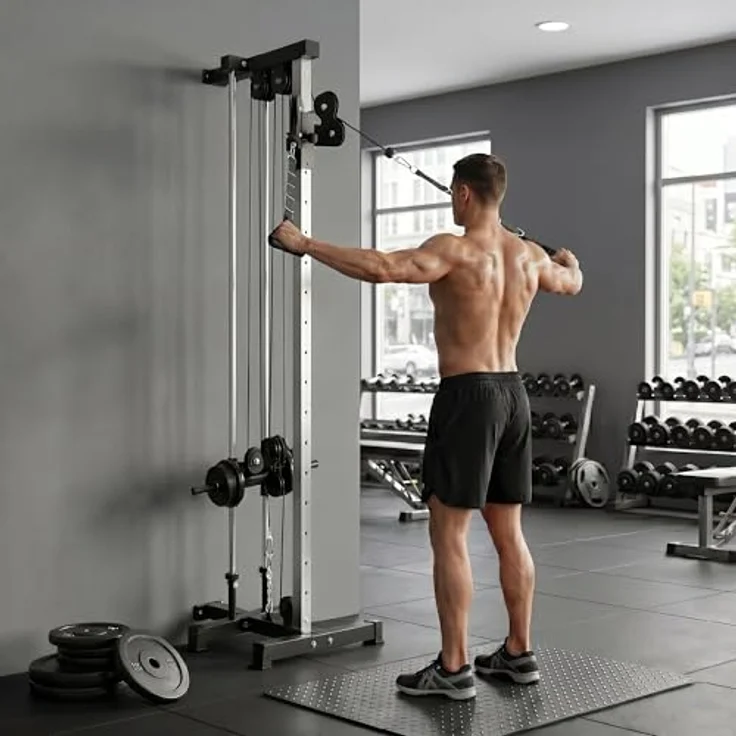 SPORTNOW Raftstation höhenverstellbar 25-165 cm, Kraftstation mit Dual-Pulley-System, schwarz, 120 kg Belastbarkeit – Bild 8