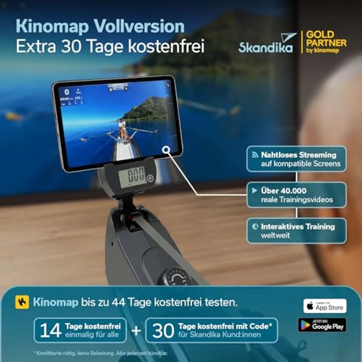 Skandika Rudergerät Venn P5-M, LCD-Computer, 16 Widerstandsstufen, Bluetooth-fähig, bis 135 kg Nutzergewicht – Bild 4