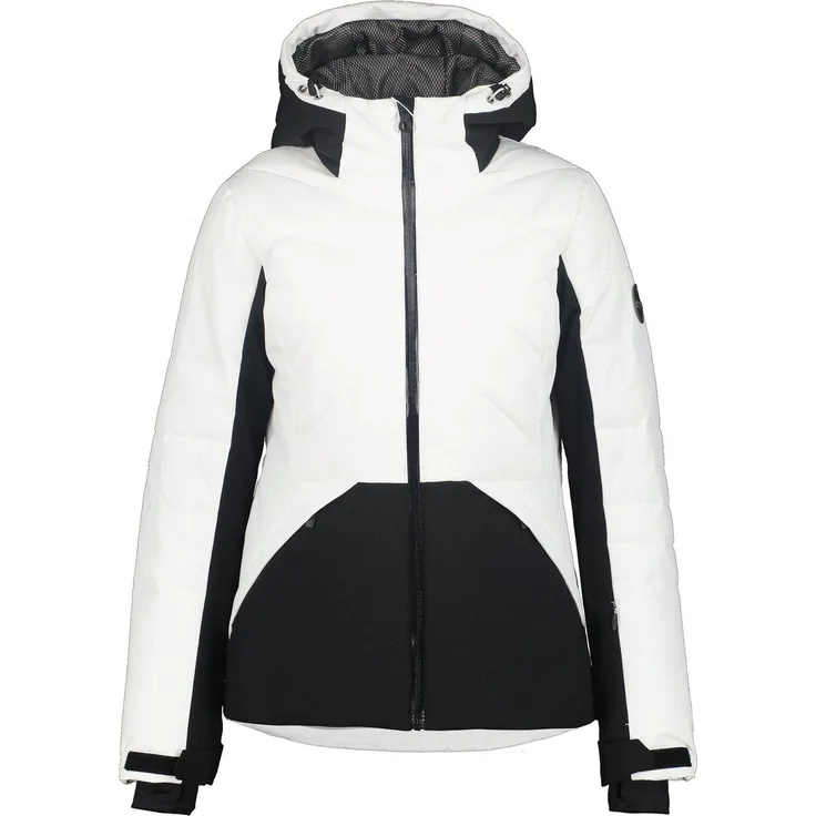 Icepeak Eveleth Weiss 46, wattierte Skijacke für Damen mit wasserabweisendem Material, verstellbarer Kapuze und 10.000 mm Wassersäule, weiß