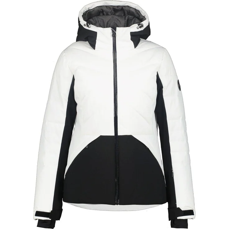 Icepeak Eveleth Weiss 46, wattierte Skijacke für Damen mit wasserabweisendem Material, verstellbarer Kapuze und 10.000 mm Wassersäule, weiß