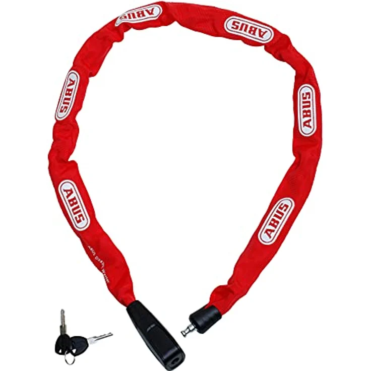 Abus CityChain 6800/110, Kettenschloss in Rot, 6 mm dick, 110 cm lang, Sicherheitsstufe 5, inkl. 2 Schlüssel – Bild 2