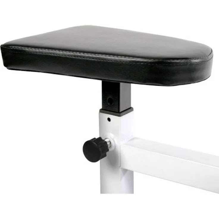 Physionics® Curlbank - Sitz 5-Fach, Armlehne 4-Fach, Langhantelablage 6-Fach höhenverstellbar, bis 200 kg belastbar- Curl Hantelbank, Curlpult, Bizepsbank, Scottbank, Curl-Maschine – Bild 5
