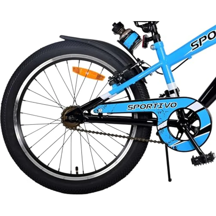 Volare Kinderfahrrad 20 Zoll Sportivo Blau 22111, 1 Gang, Seitenständer, Schutzbleche, Trinkflasche, Klingel – Bild 2