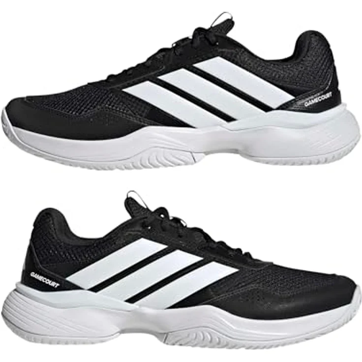 Adidas GameCourt 3 Allcourt Tennisschuh, Weiß/Core Black/Cloud White, LIGHTMOTION Dämpfung, abriebfeste Gummiaußensohle, TPU-Fersen-Clip – Bild 8