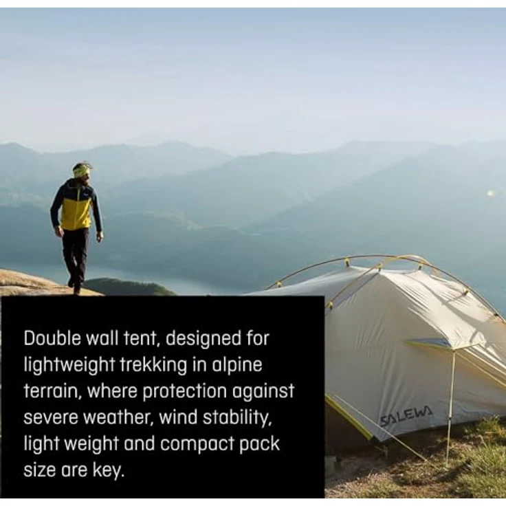 Salewa Litetrek III-Zelt, Grau – Ultraleichtes 3-Jahreszeiten-Zelt mit 3.000 mm Wassersäule, schnellem 3S Speed Set Up und optimierter Belüftung – Bild 4