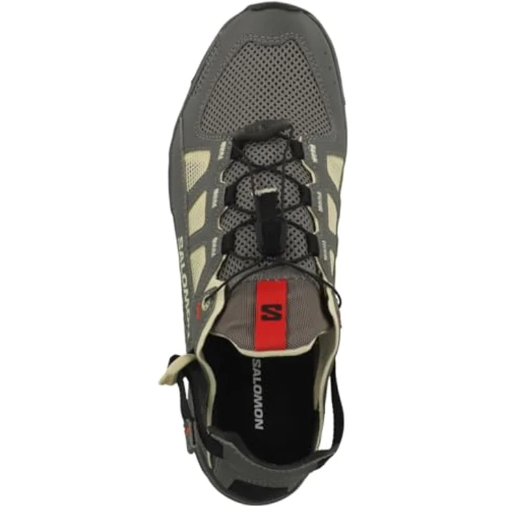 Salomon Techamphibian 5, Herren Wanderschuhe mit atmungsaktivem Mesh, Quicklace-Schnürsystem, Grau, Größe 46 – Bild 2
