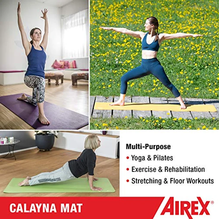 Airex CALYANA Yogamatte Prime Yoga, ozeanblau, rutschfest & gelenkschonend, ca. 185 x 66 x 0.45 cm – Bild 3