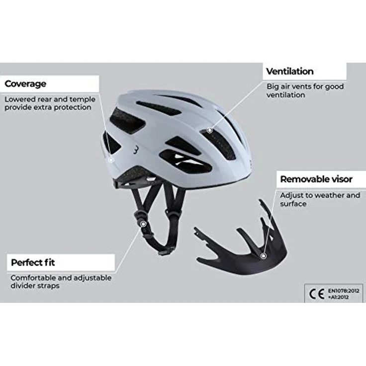BBB Kite 2.0, Velohelm für Rennrad und Mountainbike, (52 - 55 cm), mit abnehmbarem Visier und Insektennetz, In-Mold-Technologie – Bild 4
