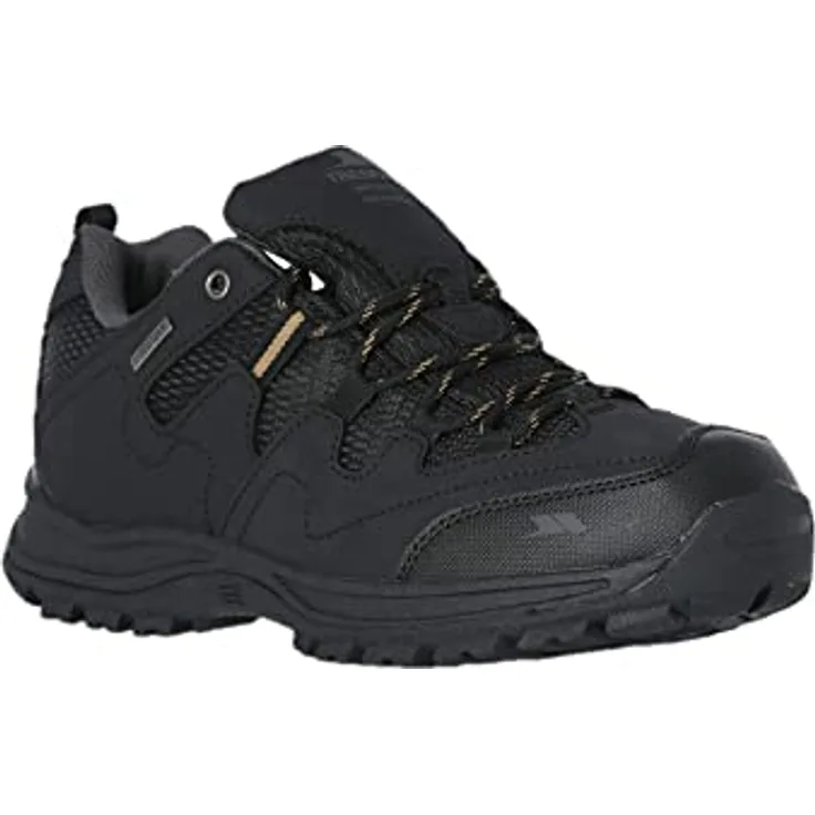 Trespass Finley Low Cut, Herren-Wanderschuh mit rutschfester Sohle und atmungsaktiven Eigenschaften, Schwarz