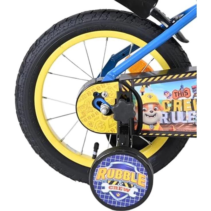 Volare Rubble 14, Kinderfahrrad mit Handbremse, Rücktrittbremse und abnehmbaren Stützrädern – Bild 3
