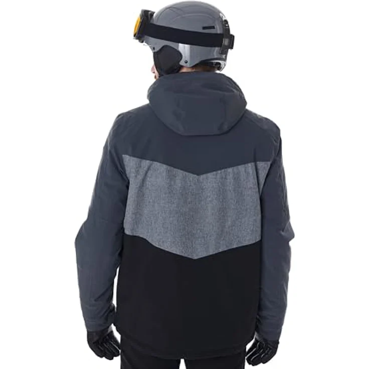 Killtec KSW 45, Skijacke mit 10.000 mm Wassersäule, atmungsaktiv, Colourblock-Design, grau, 3XL – Bild 3