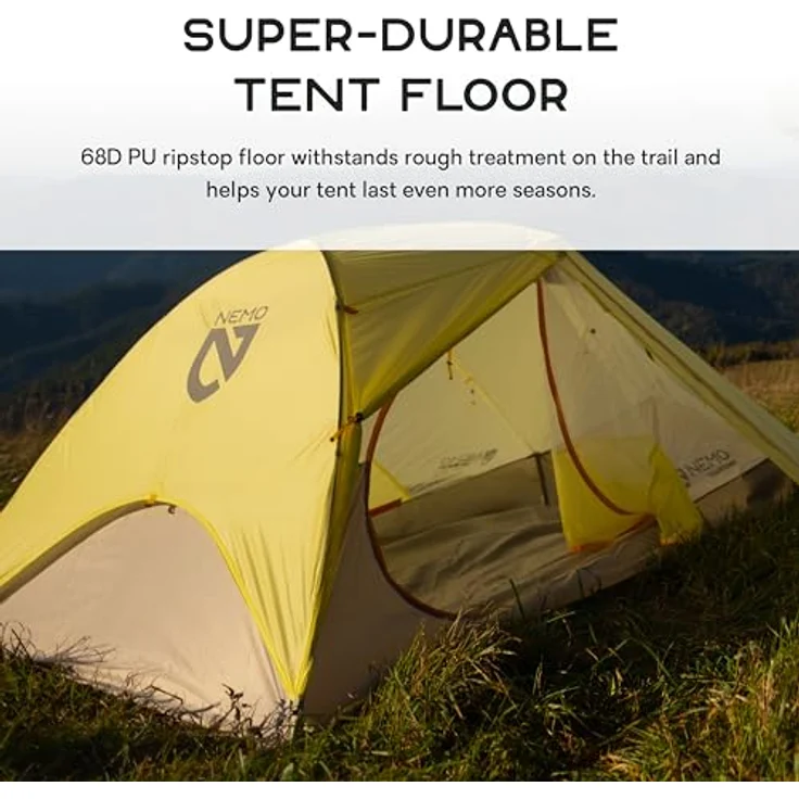 Nemo Equipment Mayfly Osmo 2P, ultraleichtes Kuppelzelt für 2 Personen, 1.37 kg, wetterbeständig mit PU-Beschichtung – Bild 4