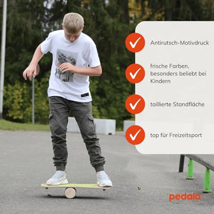 Pedalo® Rola-Bola Fun, Gleichgewichtstrainer aus Birke Multiplex, belastbar bis 120 kg, für drinnen und draußen, blau – Bild 2