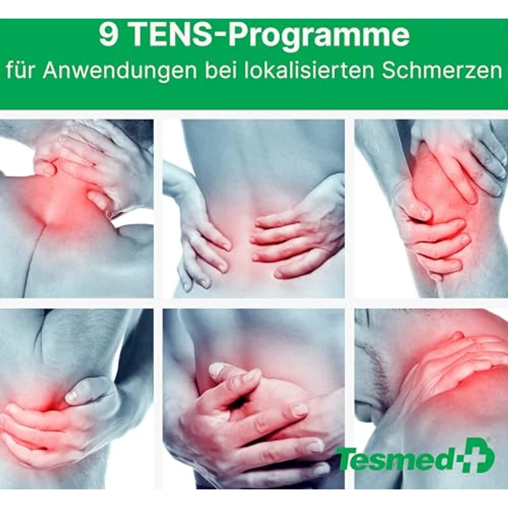 TESMED Fit 5.4, Muskel Elektrostimulator für EMS, TENS und Massage, 22 Programme, 6 anpassbare, schwarz – Bild 3