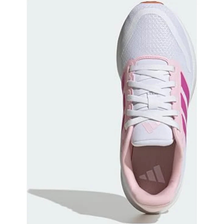 Adidas RUNFALCON 5 Mädchen Sneaker, Laufschuhe mit CloudFoam-Zwischensohle, white/clear pink/gum 3.5 – Bild 5