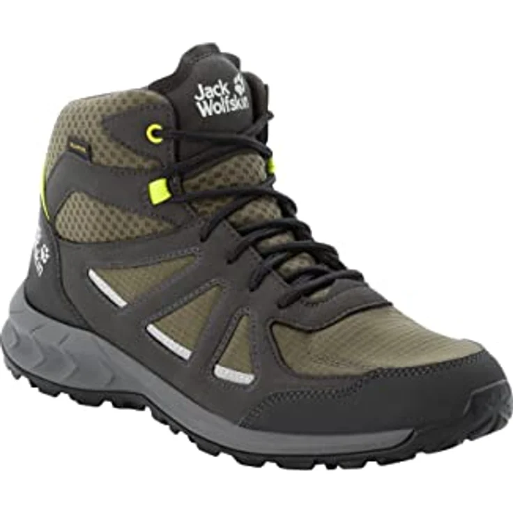 Jack Wolfskin Woodland 2 Texapore, Herren Wanderschuhe, Mid Cut, wasserdicht, atmungsaktiv, grün, Größe 42.5 – Bild 3