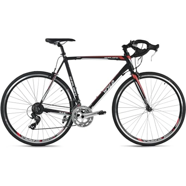 WYLD Rennrad Whirlwind 50, 28 Zoll, 14 Gänge, Aluminium-Rahmen, Schwarz-Rot, 58 cm – Bild 2