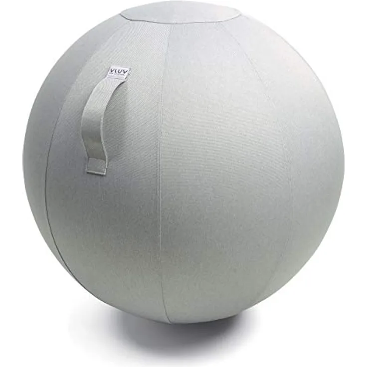 VLUV BOL LEIV Stoff-Sitzball, ergonomisches Sitzmöbel für Büro und Zuhause, Silver, Ø 70cm - 75cm, robust und formstabil, mit Tragegriff