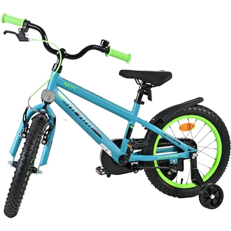 Volare Rocky Kinderfahrrad, 16 Zoll für Jungen, Grün mit geschlossenen Kettenschutz, Handbremse und Rücktrittbremse – Bild 14