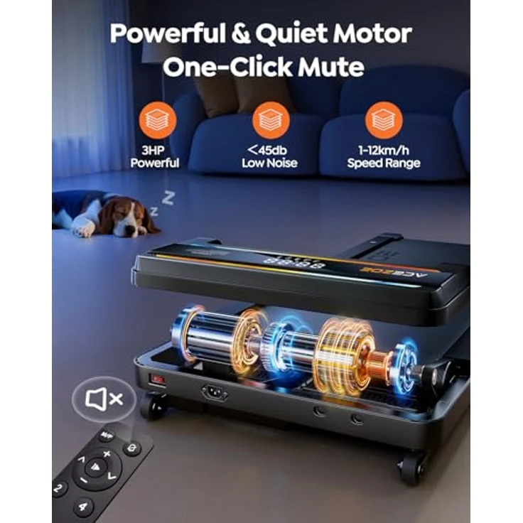 ACEZOE P11pro, klappbares elektrisches Laufband mit 2,5-PS-Motor, verstellbarer Steigung und individueller Griffhöhe, max. Belastbarkeit 136 kg – Bild 6