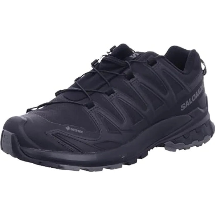 Salomon Xa Pro 3D V9, Herren Wanderschuhe mit Gore-Tex-Membran, Schnellschnürung und OrthoLite-Einlegesohle, Schwarz, Größe 45 1/3