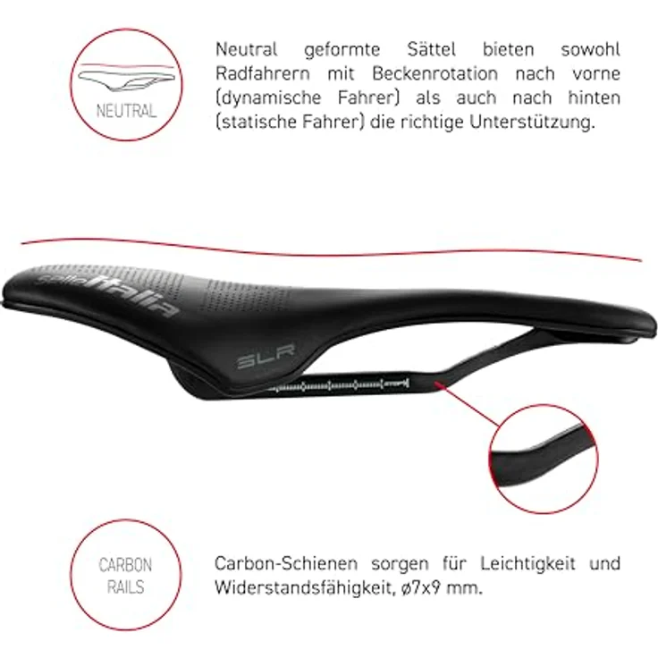Selle Italia SLR Boost, Velosattel mit Carbonio-Technologie, 122 Gramm, kompakte Struktur, mikroperforierte Abdeckung – Bild 8