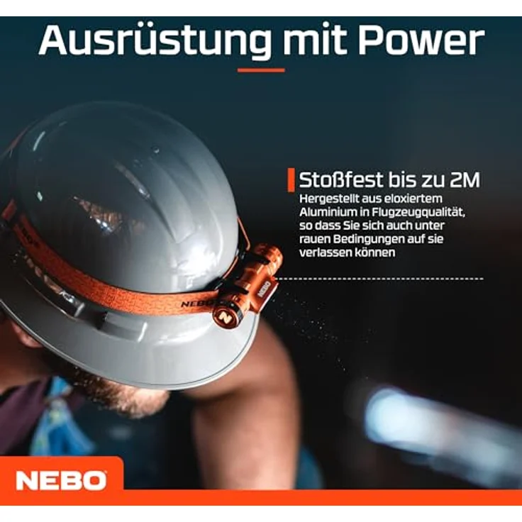 NEBO Master Series HL1000, Wiederaufladbare Kopflampe mit 1000 Lumen, 5 Lichtmodi und 180° Schwenkfunktion, wasserdicht und stoßfest, für Outdoor-Aktivitäten – Bild 4