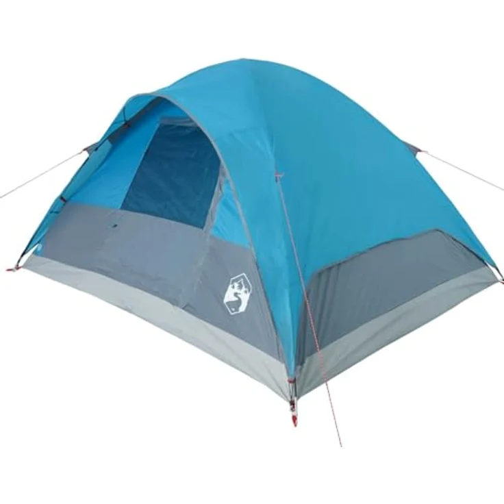 vidaXL Kuppel Familienzelt 6 Personen, Campingzelt mit wasserdichtem Design, abnehmbarem Überzelt und Insektenschutz, blau, 185T Polyester – Bild 1