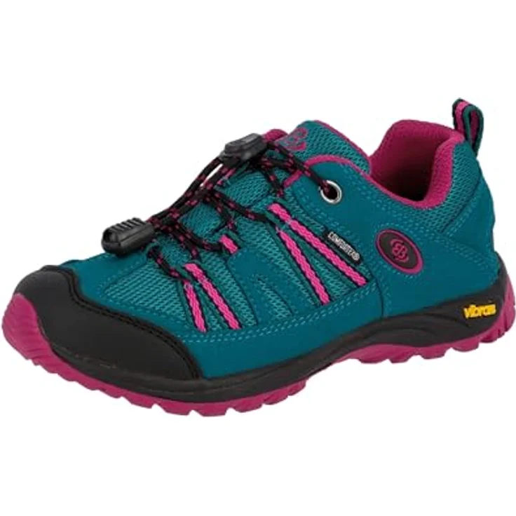 Brütting Mädchen Halbschuhe, Wanderschuhe aus hochwertigem Leder, normalweite, flacher Absatz 2 cm, Grün – Bild 1