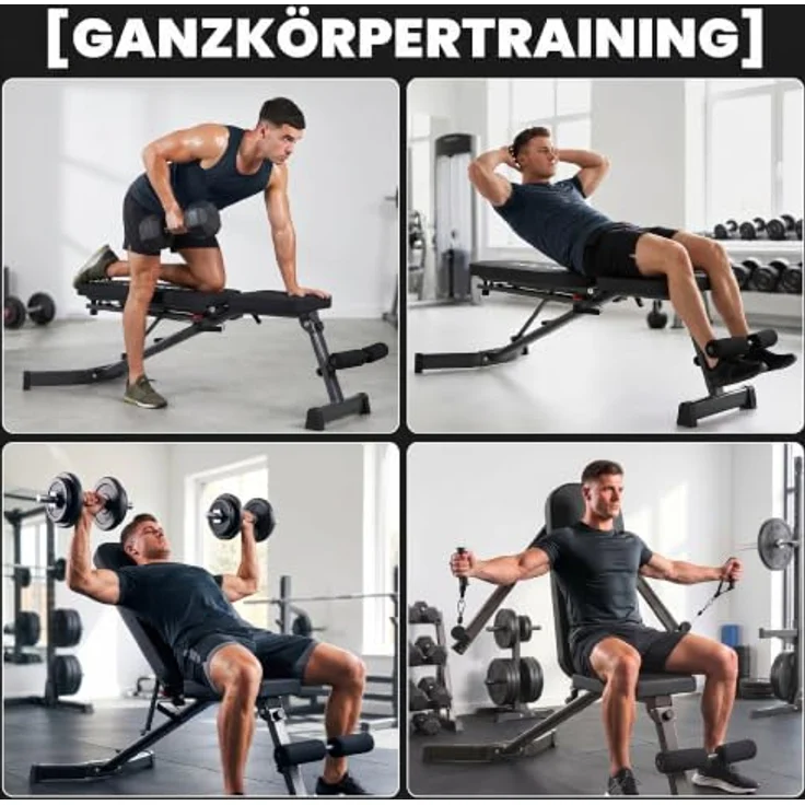 SPORTNOW Hantelbank Klappbar mit Beinstrecker, 300 kg Last, für Ganzkörpertraining mit 3 Rückenlehnen-Positionen, robuster Stahlrahmen – Bild 3