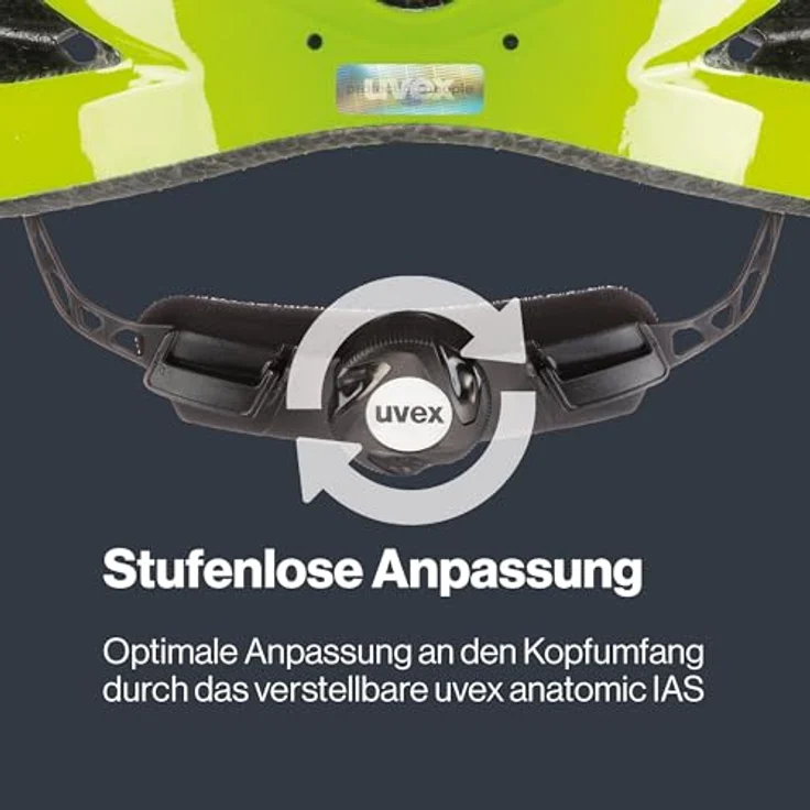 Uvex Sports i-vo 3D Velohelm, 52 - 57 cm, in Neon Yellow mit integrierter Sonnenblende und 24 Belüftungsöffnungen – Bild 5