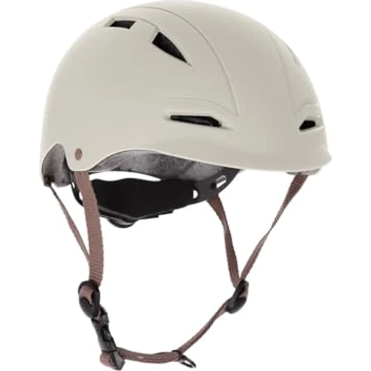 Kikkaboo Kinder-Schutzhelm 46 - 56 cm mit 9 großen Öffnungen verstellbare Gurte beige, Kinderfahrradhelm mit optimaler Luftzirkulation – Bild 4