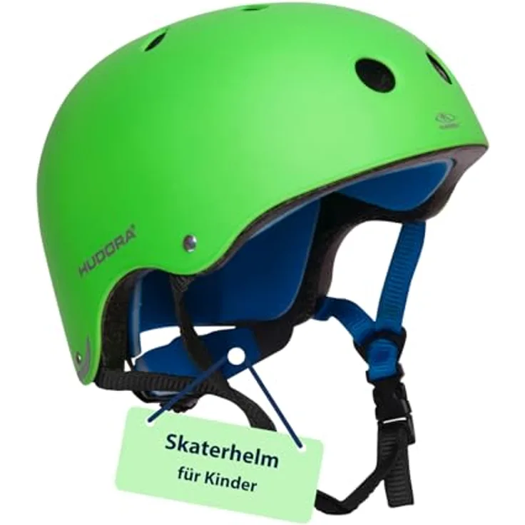 HUDORA Skaterhelm, Skateboard-Helm für Kinder, Jugendliche und Erwachsene, robust und sicher, hochwertige Belüftung, grün, Gr. 51-55