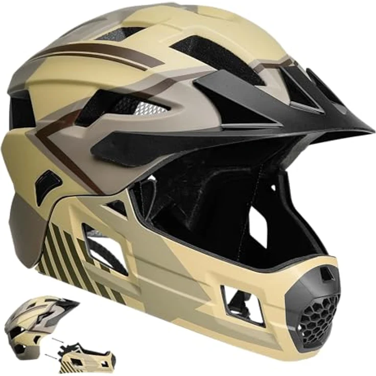 Crazy Safety Titan Fullface, Velohelm für 54 - 57 cm Kopfgröße, maximaler Schutz mit gepolstertem Innenleben und Belüftungssystem – Bild 1