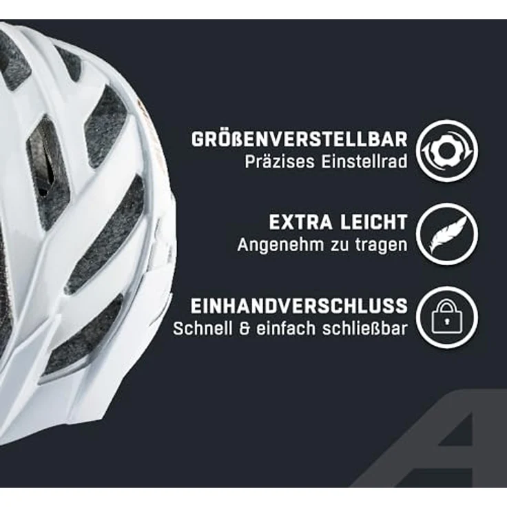 ALPINA PANOMA CLASSIC, Fahrradhelm in white-blue gloss, optimal für schmale Köpfe, mit Inmold-Fertigung und 23 Belüftungsöffnungen – Bild 4