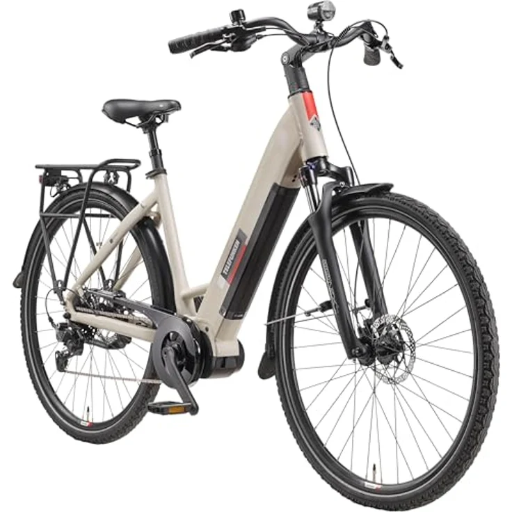 TELEFUNKEN E-Bike Damen 28 Zoll, Elektrofahrrad Mittelmotor, 10-Gang Shimano Kettenschaltung, Hydr. Scheibenbremsen - Pedelec Citybike, RC680 Multitalent, Silber - Preisvergleich – Bild 1