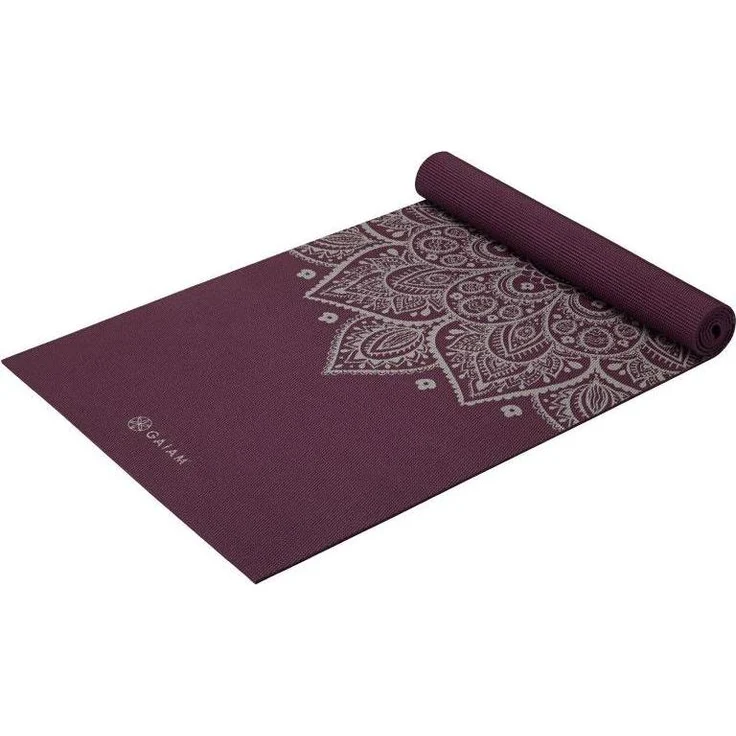 Gaiam Sundial Flower Yoga Mat, 5 mm dicke, mit Mandala-Print für intensive Yogapraxis