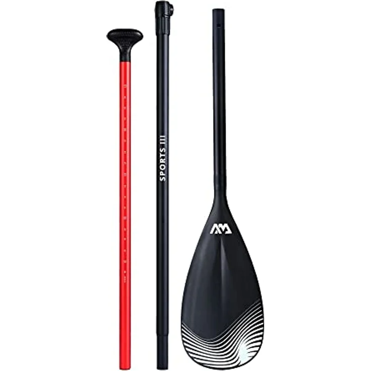 Aqua Marina Sports III, verstellbares SUP-Paddel (220 cm, 3-teilig) aus Aluminium und Fiberglas, für Anfänger und Fortgeschrittene – Bild 3