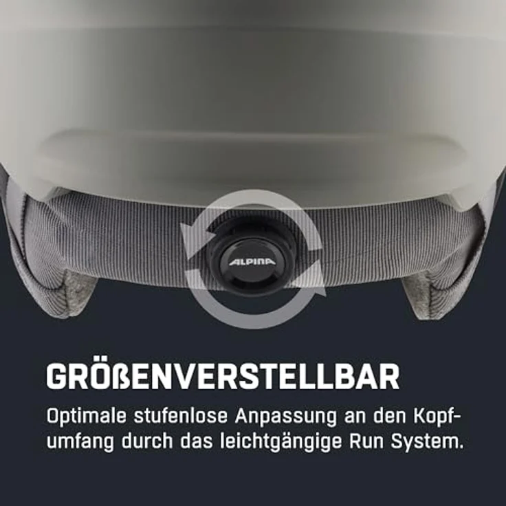 ALPINA Alto Q-LITE, Skihelm für Erwachsene, sicherer und stoßabsorbierender Visierhelm mit kontrastverstärkendem Visier - Moon-Grey matt (Gold Mirror), M (55-59 cm) – Bild 5