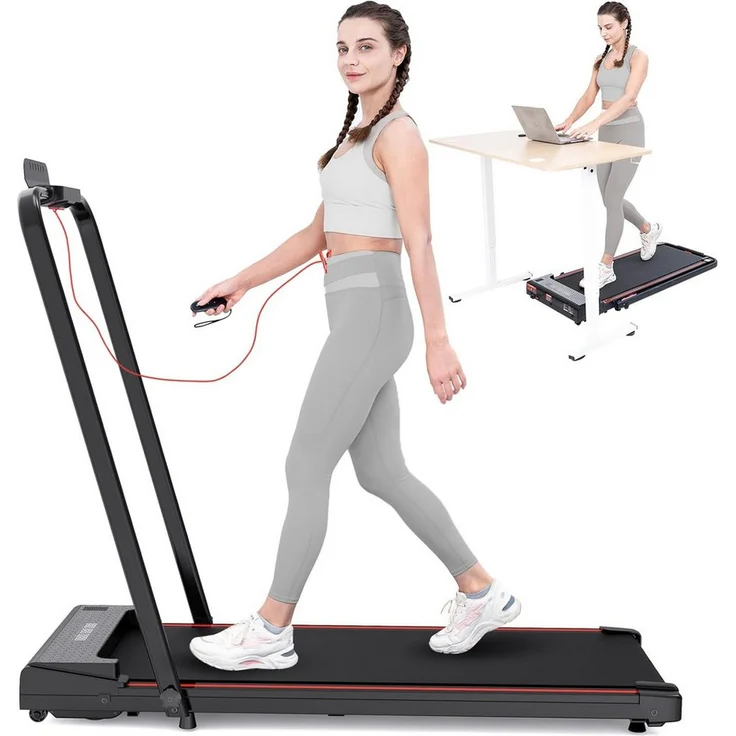 CITYSPORTS Laufband ZX1 440w für zu Hause, Walking/Jogging Pad,Max 6 km/h (Mit Toolkit, Schmiermittel), integrierte transportrollen, mini-Laufband für Büro und Zuhause, Schwarz