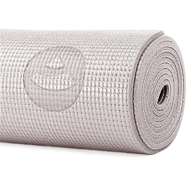 Bodhi Yogamatte Asana | Rutschfeste Übungsmatte | Schadstofffrei & Waschbar | PVC Matte in Silver Cloud – Bild 3