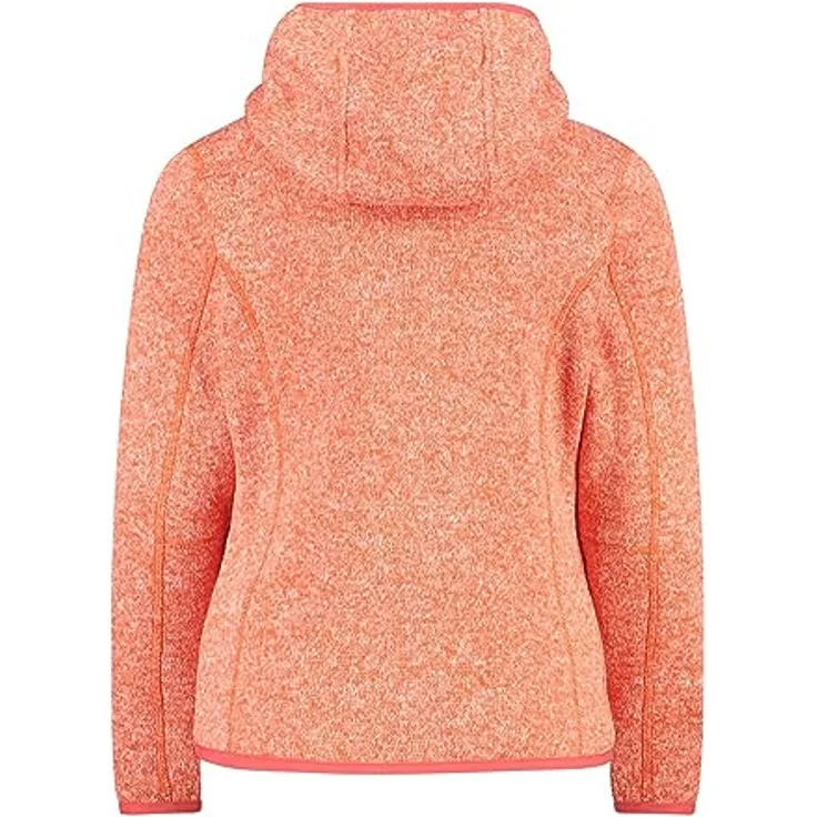CMP Kid G Jacket Fix Hood, Skijacke mit elastischen Bündchen und zwei Reißverschlusstaschen, Farbe Campari-Bianco, Größe 152 – Bild 2