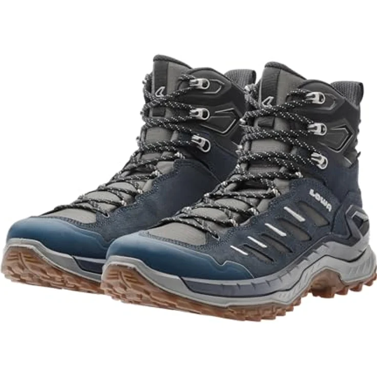 Lowa Innovo GTX Mid, Multifunktionaler Wanderschuh mit dämpfender LOWA® DYNAPU® Zwischensohle, Navy/Grau, Größe 43.5 – Bild 5