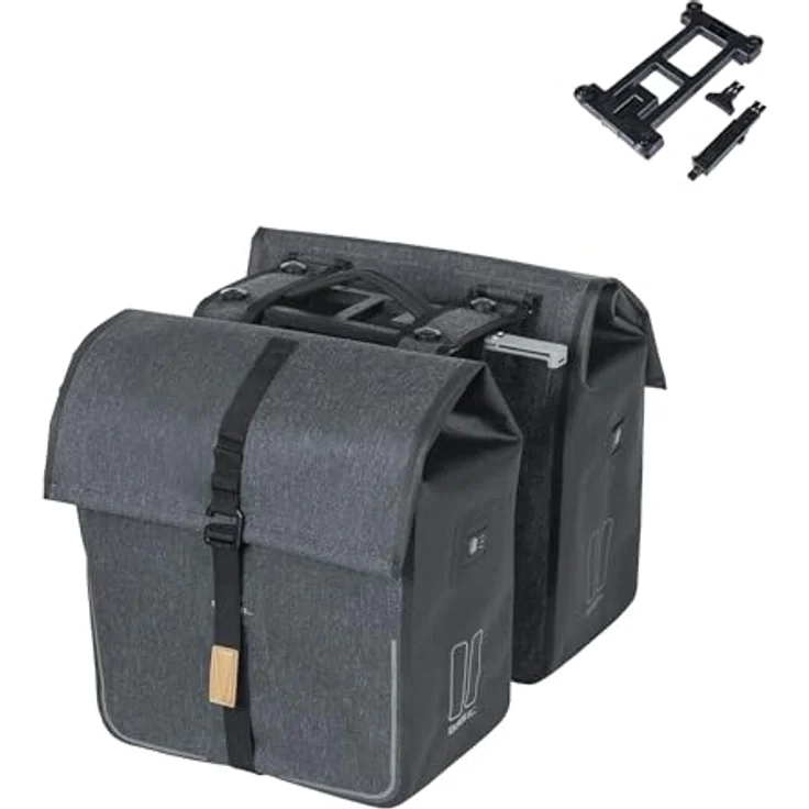 Basil Urban Dry, Velotasche, wasserdichte Gepäckträgertasche mit 14 l Stauraum, anthrazitgrau – Bild 1