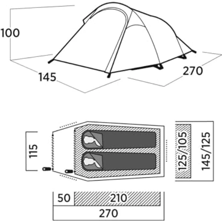 Easy Camp Reindal 2 Blackroom, wetterfestes Zelt für 2 Personen, leicht und tragbar, einfach aufzubauen – Bild 5