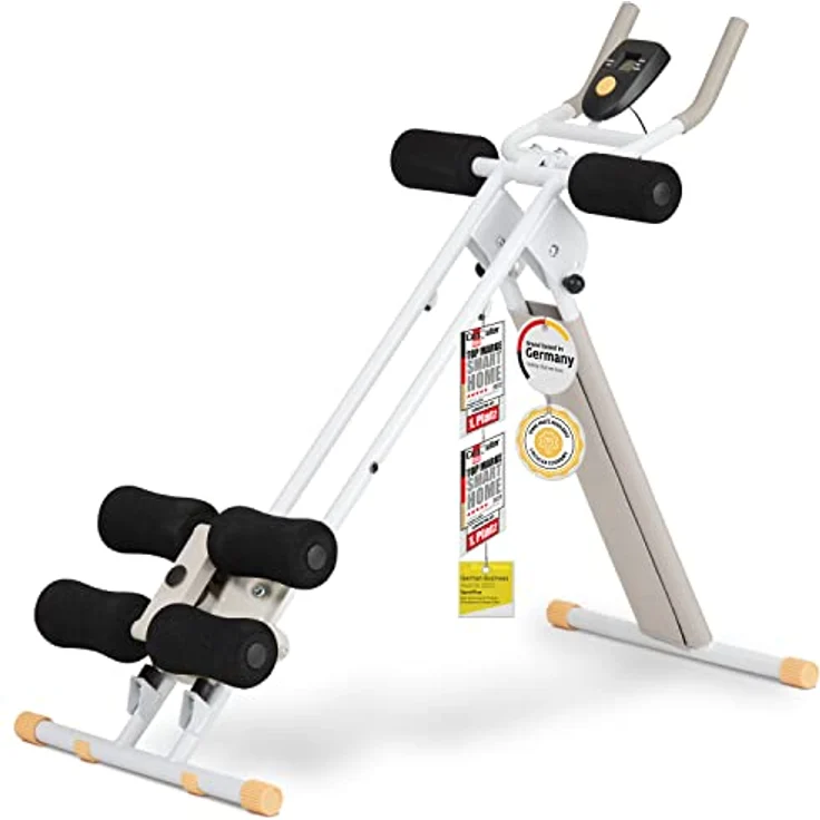 SportPlus Bauchtrainer SP-ALB-011-W-X, Bauchtrainer, Rückentrainer, klappbar & platzsparend, weiß – Bild 2