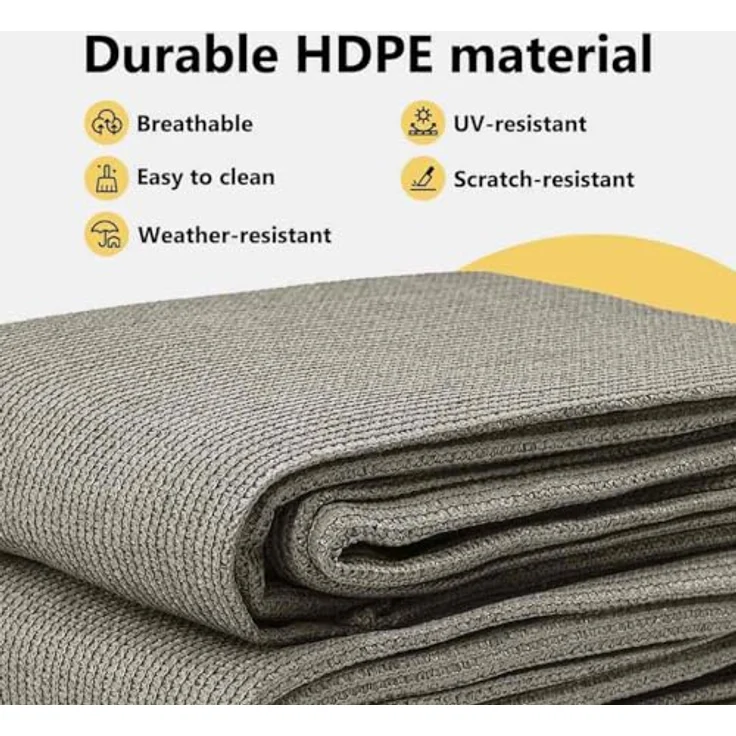 vidaXL Großer Outdoor-Zelt Zubehör, Lichtgraue Polyester Teppichmatte 250 x 400 cm, Wetterfest und Robuste Abdeckung für Camping und Aktivitäten – Bild 4