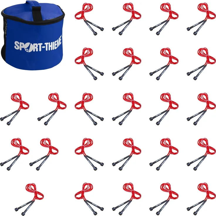 Sport-Thieme Speed Rope-Set Classic, verstellbares Springseil aus elastischem PVC für Fitness und Gruppenanwendungen, geeignet für Kinder