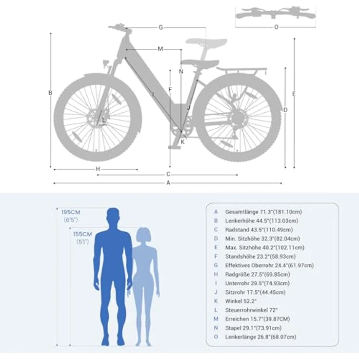 Touroll J1 ST E-Bike, 250 W Motor, 561,6 Wh Akku, Reichweite bis 100 km, 27,5", Shimano 7-Gang, 80 mm Lockout-Federung, StVZO – Bild 9
